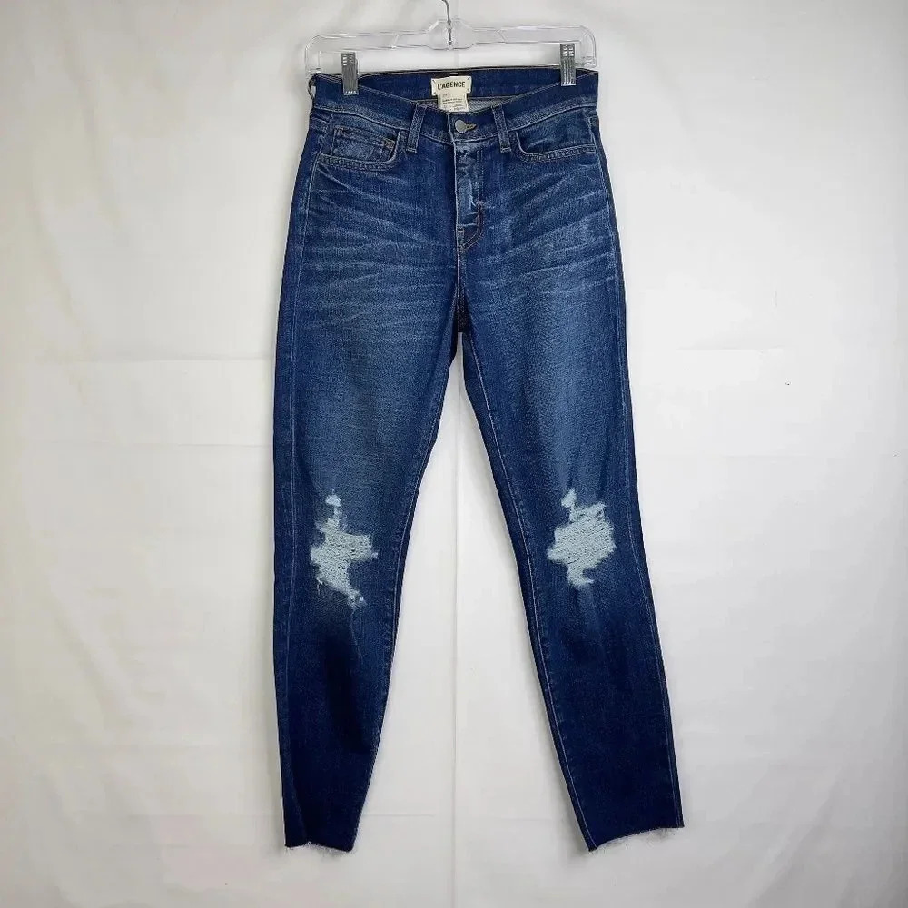 L'AGENCE El Matador Slim High Rise in Dry Ice Jeans